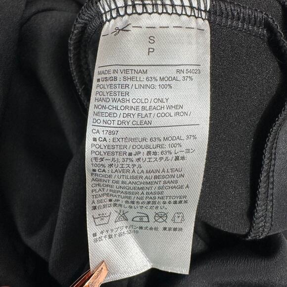 Banana Republic Racerback Tank Top WMNS Small Black Scoop Neck Lined Poly Blend - Picture 8 of 9